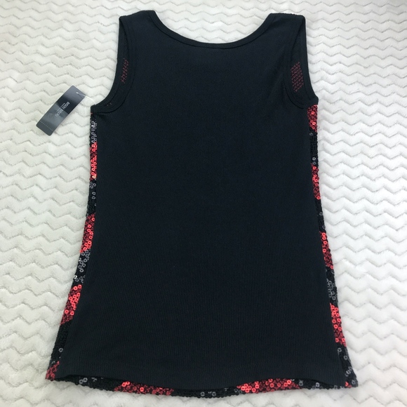 Bisou Bisou Sequined Black and Red Top Size S - Picture 2 of 4